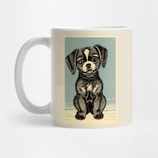 Adorable Wood Block Puppy Mug